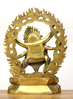 纯铜六臂玛哈嘎拉护法摆件密宗藏传大黑天财神像家居供奉佛像摆设