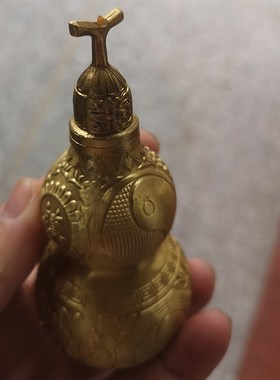 古玩铜器收藏黄铜太极葫芦纯铜福禄家居办公摆件礼品摆设