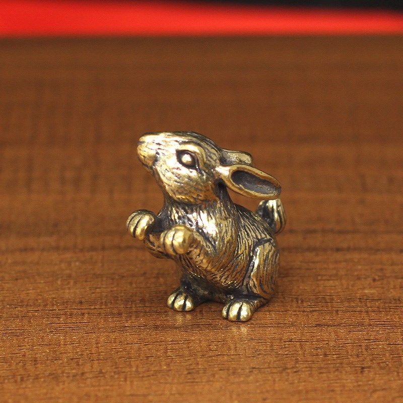 迷你实心黄铜生肖兔子摆件兔年本命年工艺品铜器侏儒桌面茶室茶宠,家居饰品,桌面摆件,淘宝优惠券,粉丝福利购,淘宝优惠卷