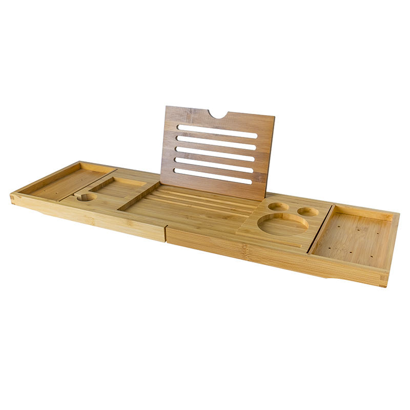 伸缩浴缸架欧式多功能泡澡架子轻奢泡澡桶支架新款竹制浴缸置物架