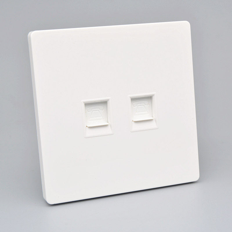 大板双口电话插座免打安普二位语音信息模块RJ11插口两位电话面板