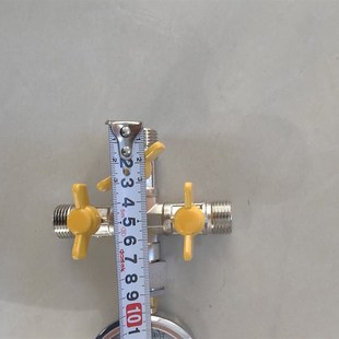 查漏水四通打压表压力表测漏水水管地暖暖气专用四通阀门试压表