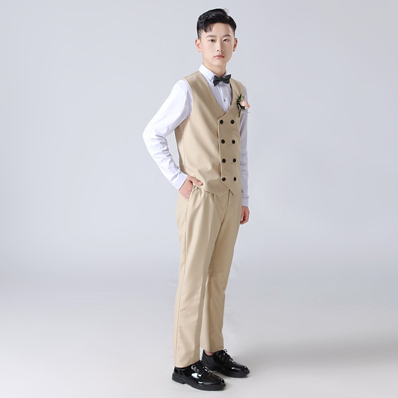 男童礼服加肥加大码西装儿童胖版西服马甲大童主持人钢琴演演出服