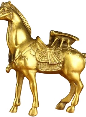 铜马上赢摆件 铜马摆件 铜赢摆件 铜马踏元宝马上蝇摆件送铜钱