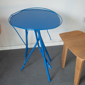 祁人铁艺休闲小圆桌洽谈桌椅民宿会客接待咖啡奶茶店餐桌