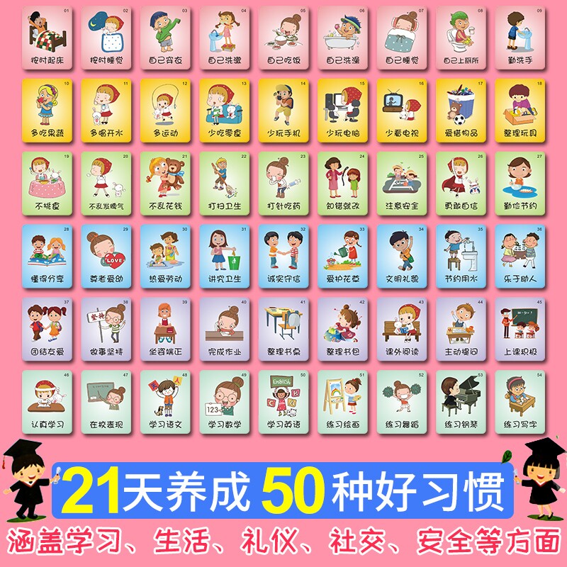 儿童成长自律表家用磁性奖励惩罚表小学生记录时间管理作息板幼儿
