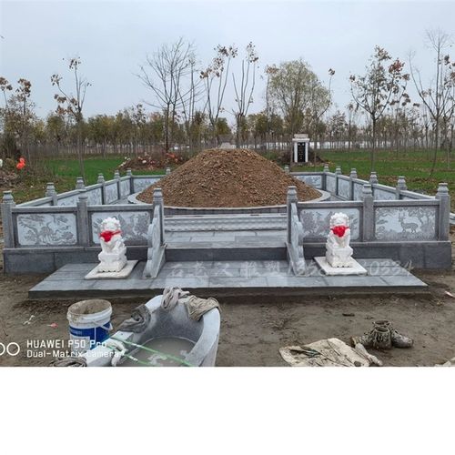 墓碑定制立墓石碑大理石岗岩围栏安徽碑石农村大墓石围挡四川碑