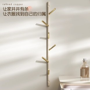 挂衣架简约轻奢卧室门S后门上白色置物 奶油风免打孔衣帽架壁挂式
