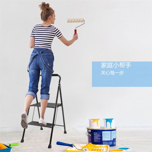 万怡欧标家用折梯伸缩人字梯加厚梯子爬梯二三步楼梯