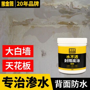 黑金钢背水面防水涂料厨卫外墙屋顶防水补漏材料堵漏王封闭隔离剂