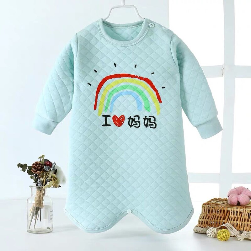 儿童睡袍婴儿睡衣夹棉加厚春秋冬季1男童女童浴袍宝宝睡裙纯棉3岁