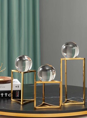 轻奢北欧房间客厅水晶球装饰品艺术简约办公室书桌电视柜水晶摆件