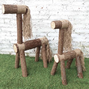 装饰木头马仔实木小木马摆景道具橱窗转角走廊T台活动布展工艺品