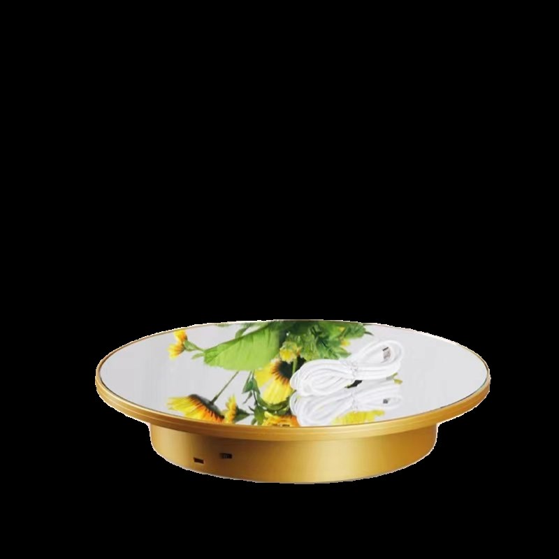 自动电动转盘展示台模型手办玩偶直播转盘旋转台拍照摄影镜面款