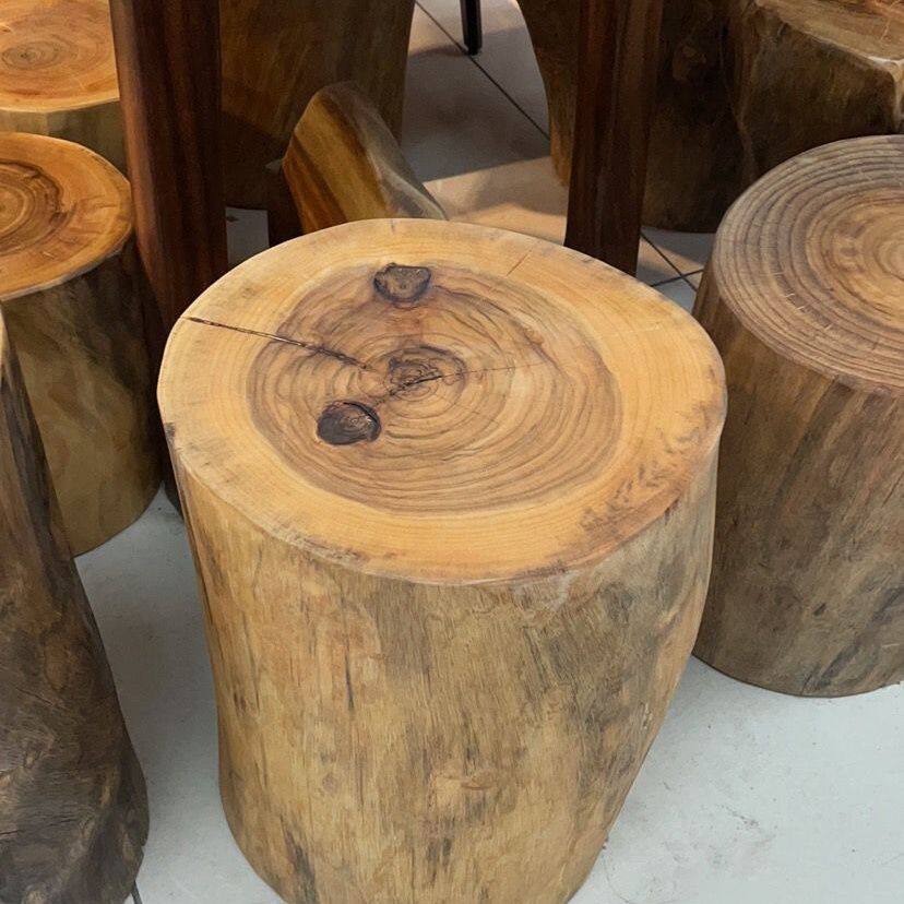 根雕凳子香樟实木原木树桩茶几茶桌配凳大板支架圆木凳座摆件家用