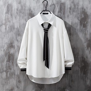 发型师衬衫套装男女士个性领结时尚酒吧ktv美发师工作服LOGO定制