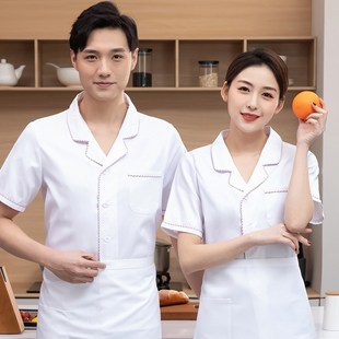 学校食堂厨师服女短袖餐饮饭店烘培食品厂厨房厨师工作服夏装薄款