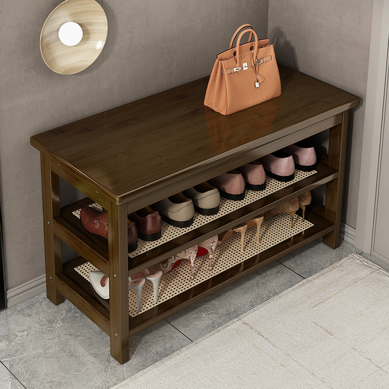 楠竹经济型换鞋凳家用门口鞋柜一体坐凳长条凳多层鞋架可坐穿鞋凳