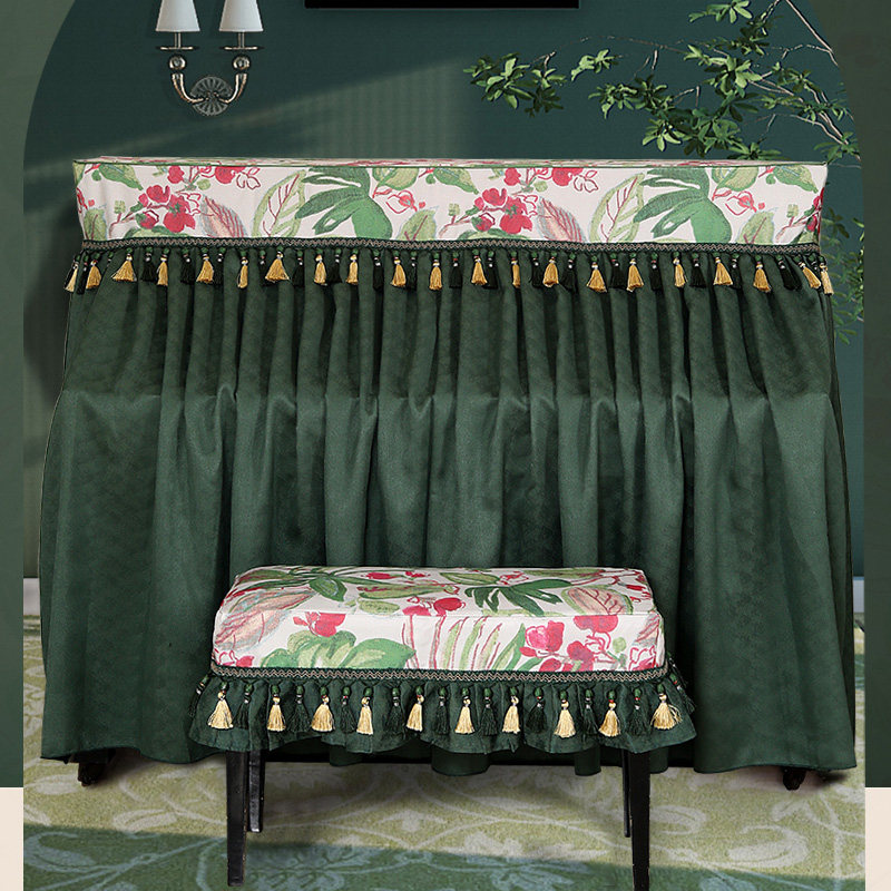 钢琴防尘罩盖巾防尘布罩琴布椅子罩凳套 梦境花园下垂布料北美风