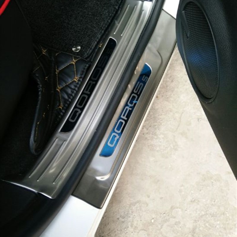 13-21款观致5观致3不锈钢门槛条迎宾踏板内饰改装车门防踩保护贴