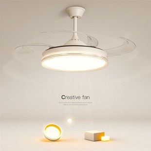 隐形风扇灯led吸顶灯主卧室灯客厅餐厅房间电扇吊灯2025新款 灯具