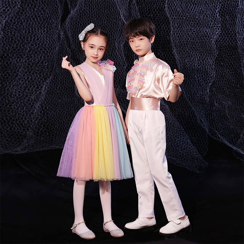 六一儿童合唱服演出服中小学生大合唱团主持人男童诗歌朗诵表演服