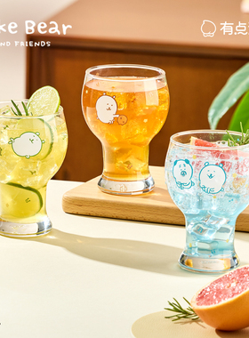 有点淘气 x 自嘲熊Joke Bear正版IP授权玻璃啤酒水杯1个装