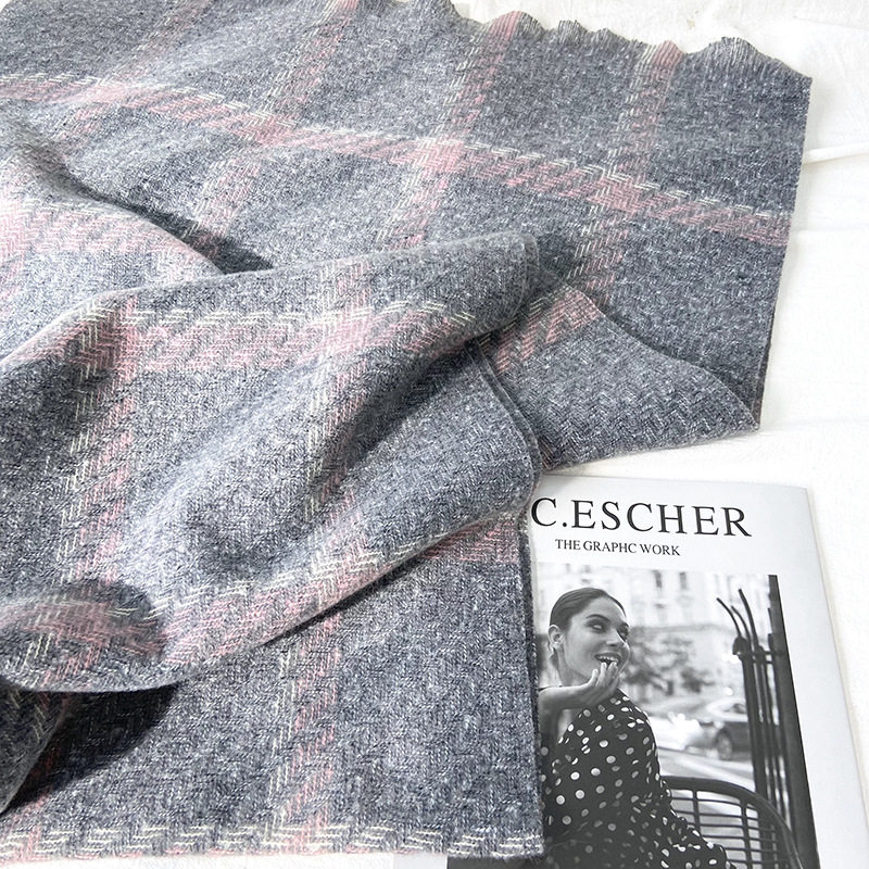 Plaid Cashmere Scarf: 1-Piece Tassel Shawl Winter Wrap - Taobao product photo 2