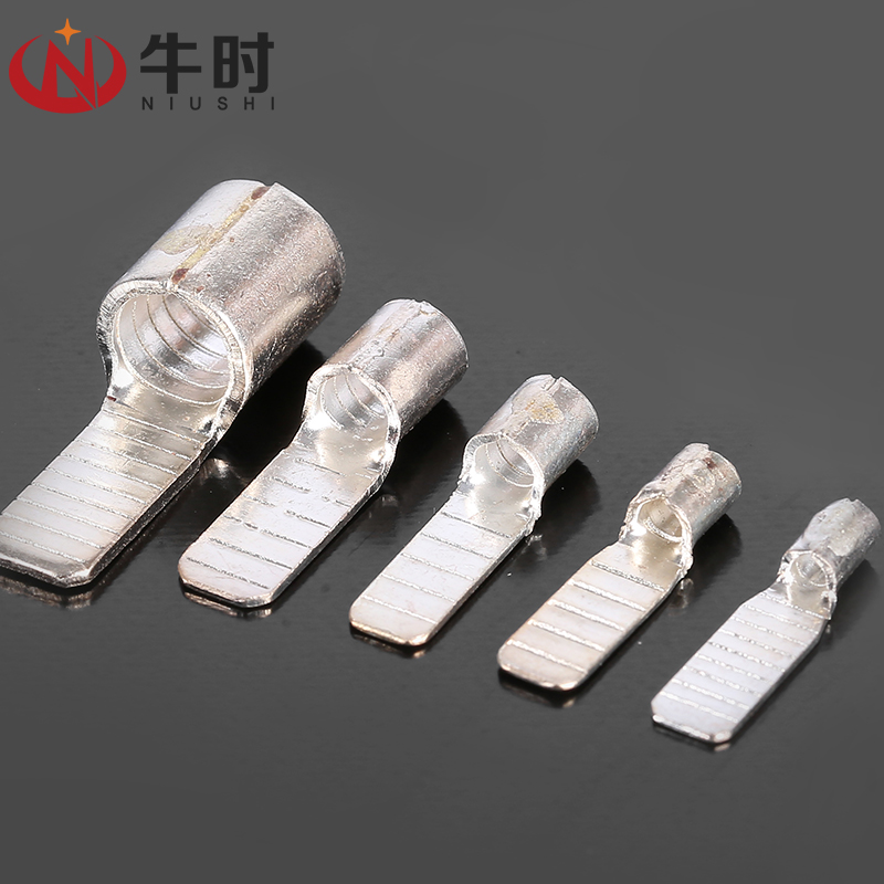 C45-6平方插片焊接空气开关用冷压电线端子插针形接线紫铜100只