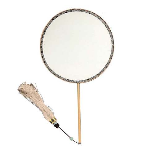 手持玉竹包边高档工艺礼品空白面真丝面装饰宫扇台屏迷你小团扇