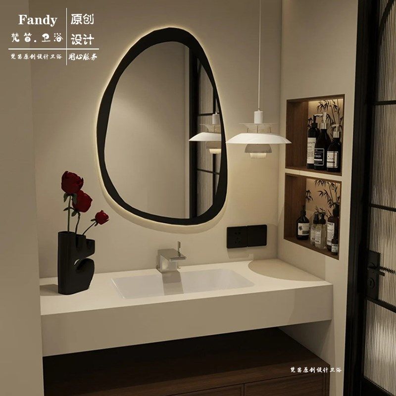 中古风复古浴室柜岩板陶瓷一体盆橡木烤漆洗漱台洗手池,家装主材,浴室柜组合,淘宝优惠券,粉丝福利购,淘宝优惠卷