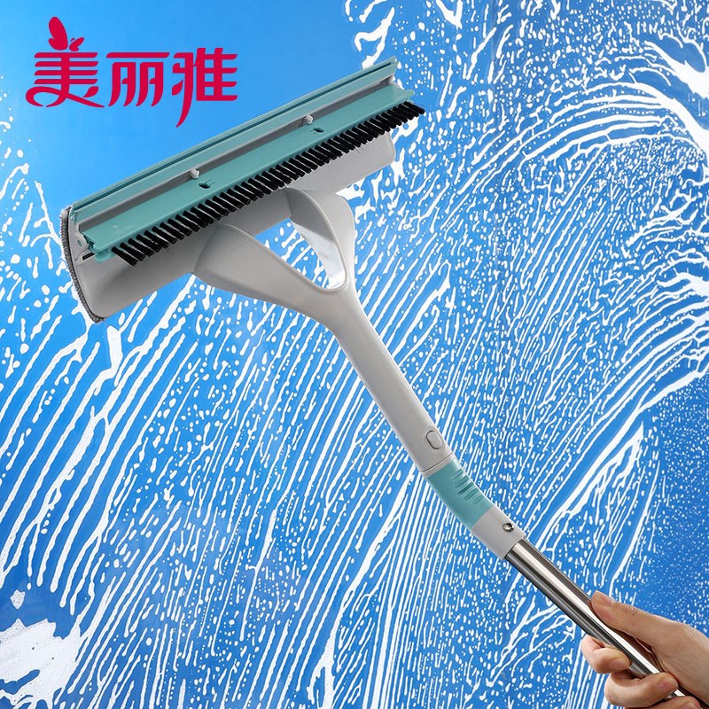 美丽雅紫蝶玻璃器窗户杆刮玻器纱窗洁刷子长柄玻璃刮家用