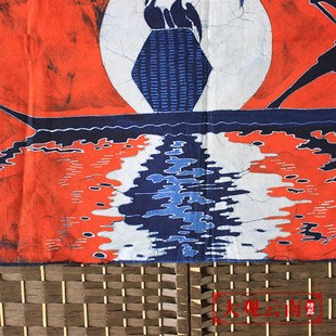 苗族蜡染画渔翁民族特色工艺品壁挂礼品手工制作酒吧装饰壁画