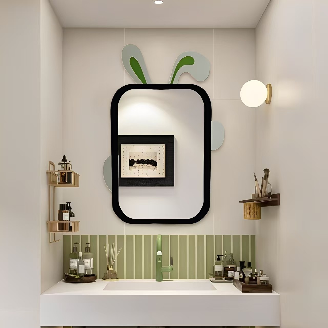 网红兔子镜浴室镜北欧ins异形装饰镜智能卫浴洗漱镜子造型化妆镜,住宅家具,化妆镜,淘宝优惠券,粉丝福利购,淘宝优惠卷