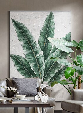 安家立业纯手绘油画现代沙发背景墙装饰画立体肌理感过道挂画