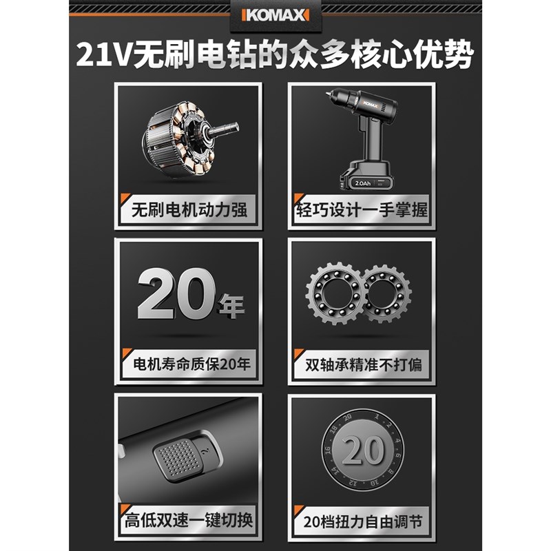 德国手电钻家用小型电钻手枪钻充电式冲击钻多功能电动螺丝刀