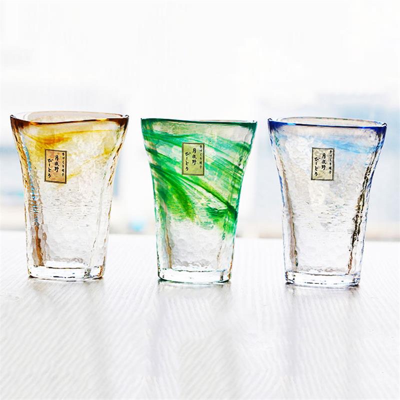 日 月夜野工房 手工烧制超厚槌木纹耐热杯啤酒礼盒