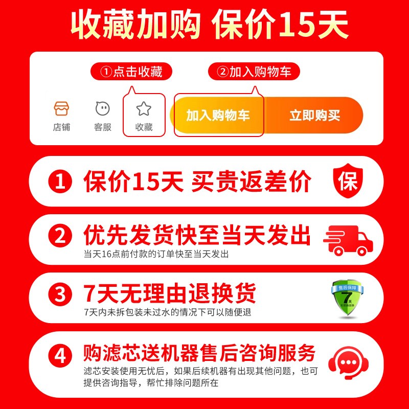 净水器滤芯三件套通用家用一套五级过滤器饮用水活性炭RO膜反渗透