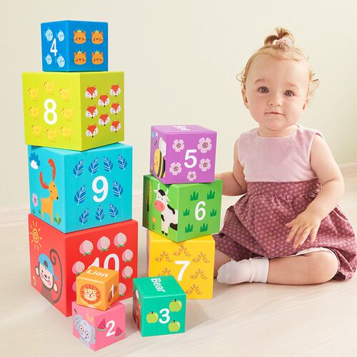 数字盒叠叠乐层层叠杯婴幼儿童纸质塔宝宝早教益智