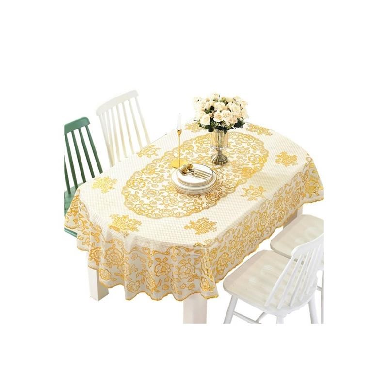 加厚椭圆形桌布防水防烫防油免洗pvc餐桌布家用长形茶几台布