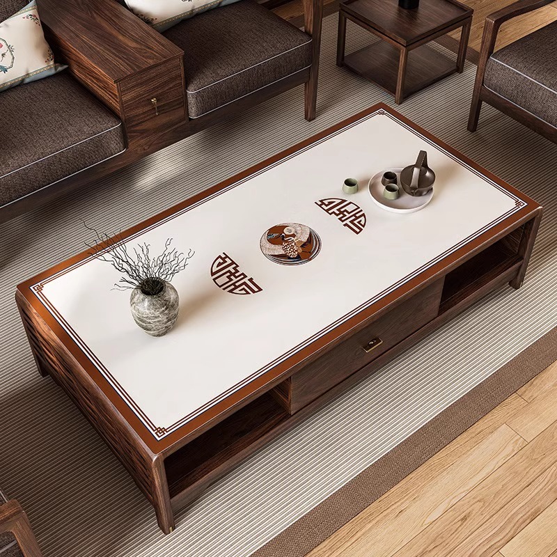 新中式茶几桌垫防水防油防烫免洗皮革桌布家用客厅高级感餐桌台布