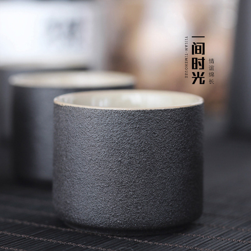 日式禅墨风陶瓷酒具套装家用清酒小酒壶温酒器黄酒白酒杯黑陶酒盅