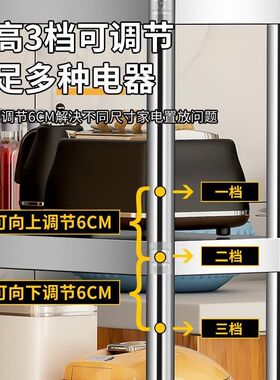 厨房置物架落地多层20宽25夹缝50cm一米100长70窄90高120四层架子