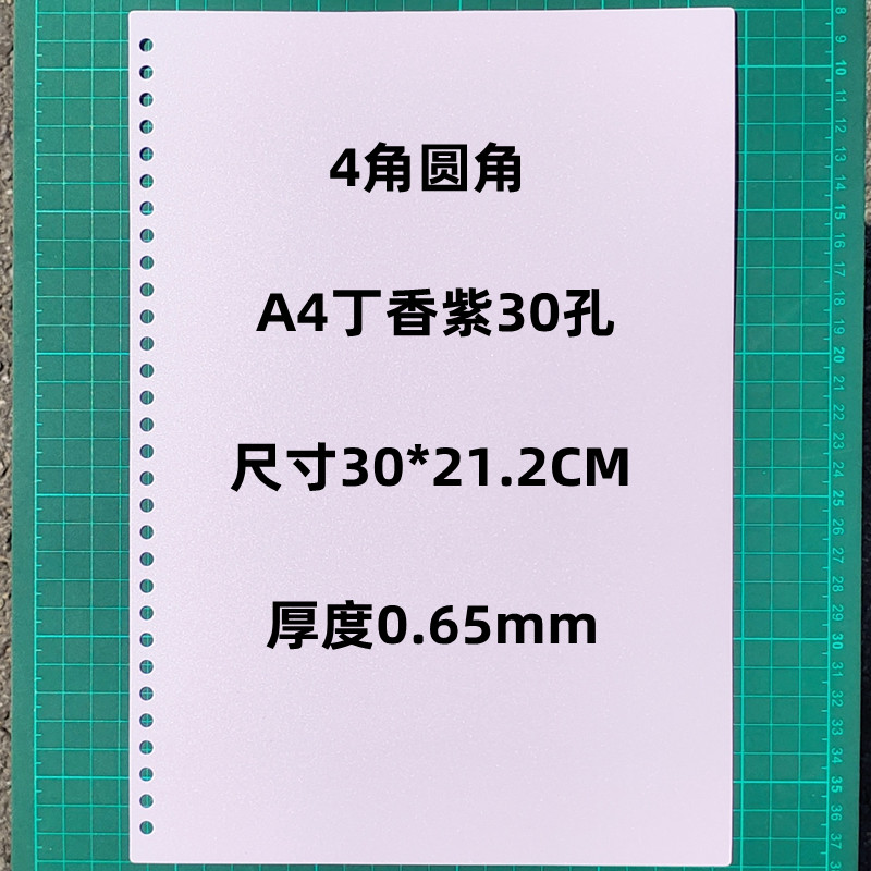 超厚活页封面0.65mm厚装订胶片30孔A4磨砂封皮26孔B5加厚封套65丝
