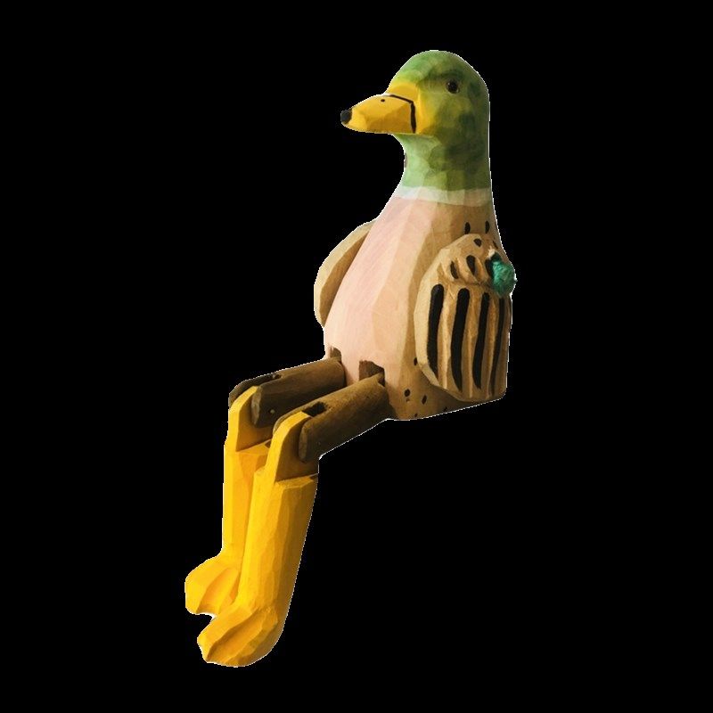 手工雕刻椴木吊脚鸭子桌面摆件家居饰品木质工艺摆饰木艺复古杂货,家居饰品,桌面摆件,淘宝优惠券,粉丝福利购,淘宝优惠卷