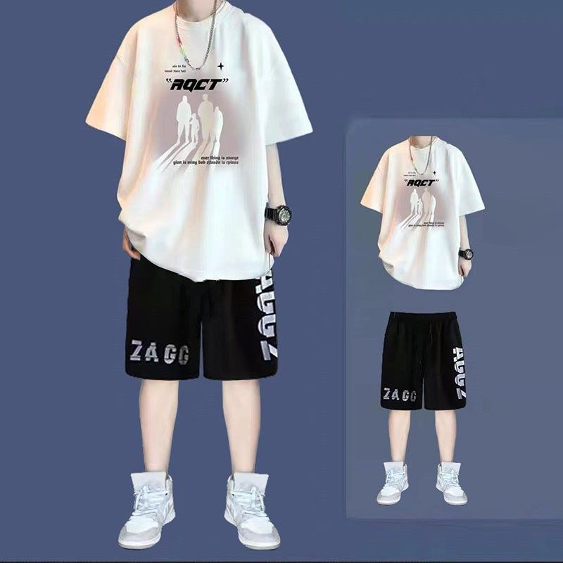 纯棉大码短袖短裤套装男夏季港风学生休闲两件套宽松男装t恤一套,男装,时尚套装,淘宝优惠券,粉丝福利购,淘宝优惠卷