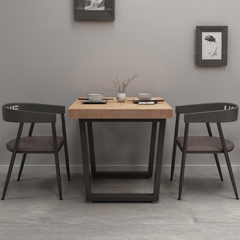 美式实木正方形桌子咖啡厅奶茶小吃店四人桌简约铁艺餐厅桌椅组合,住宅家具,实木餐桌,淘宝优惠券,粉丝福利购,淘宝优惠卷