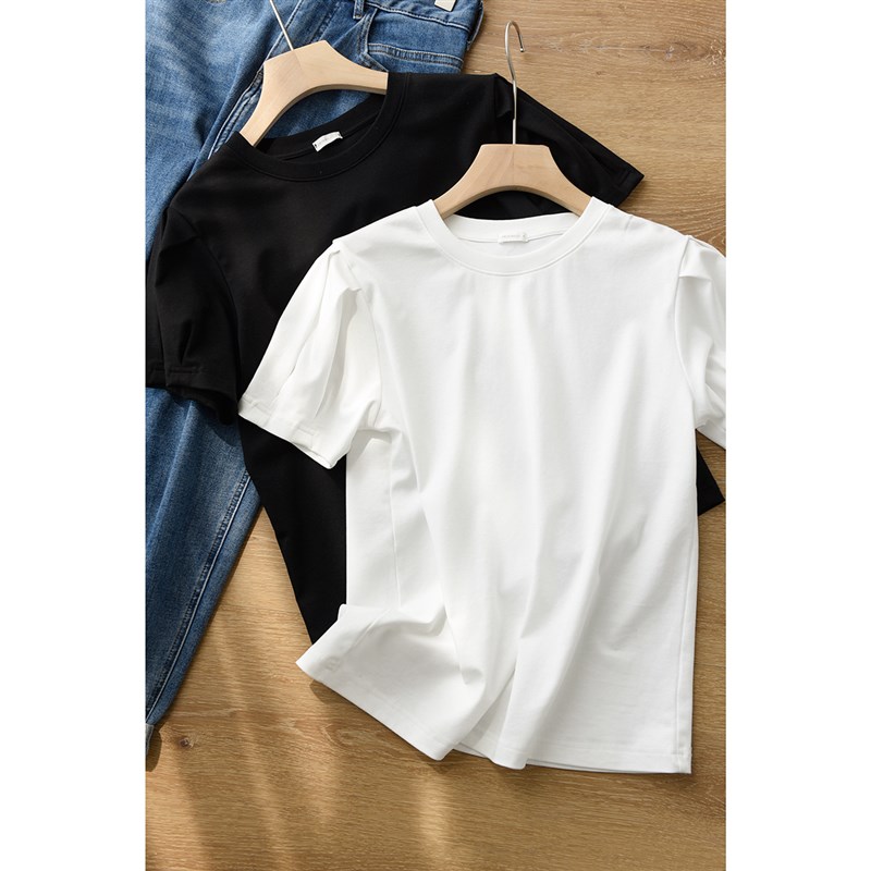 60支双面织 精梳棉 女士圆领T恤 基础百搭短袖 夏款山东网店 女装