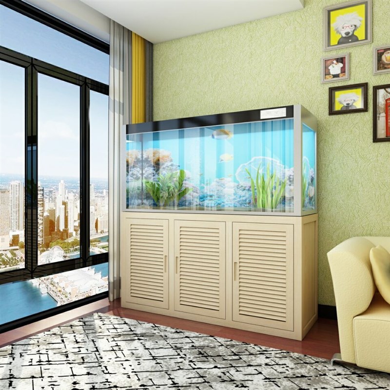 定做实木鱼缸底柜底座松木草缸架子客厅隔断鱼缸柜家用水族箱鞋柜