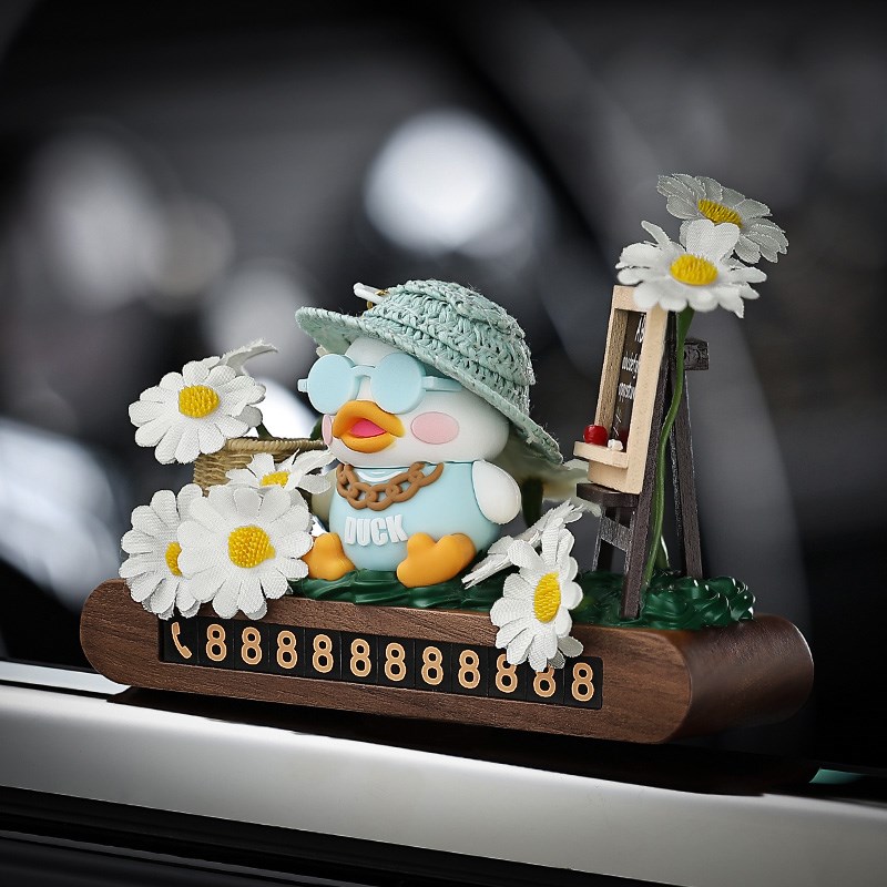 达可花海汽车临时停车电话号码挪车牌车载女高档摆件装饰用品大全